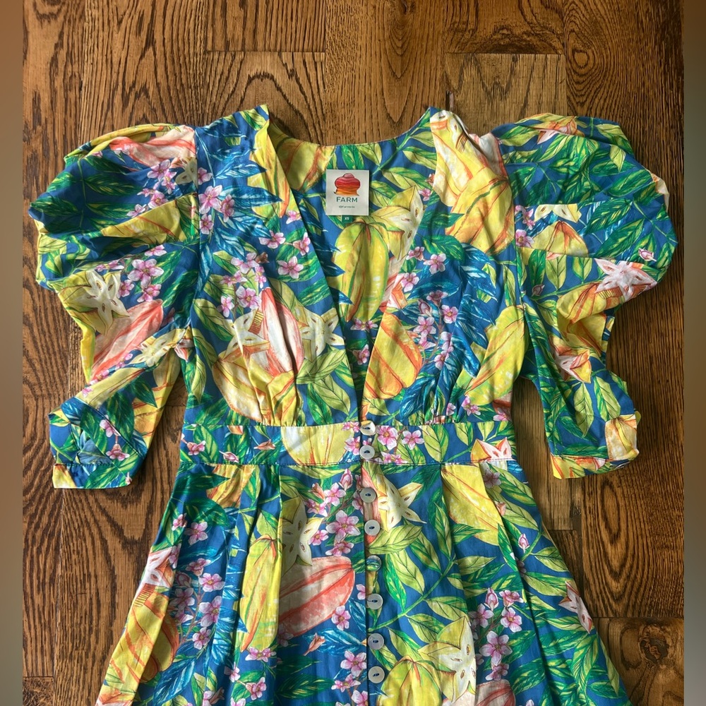 Farm Rio Star Fruits Midi Dress Size XS - Picture 6 of 10